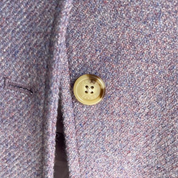 Chaps Wool-Blend Women Blazer Mottled Purple  Blue Tweed Front Pockets NEW 4 - Picture 6 of 12